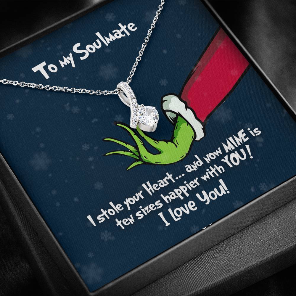To My Soulmate - Alluring Beauty Grinch Christmas Necklace