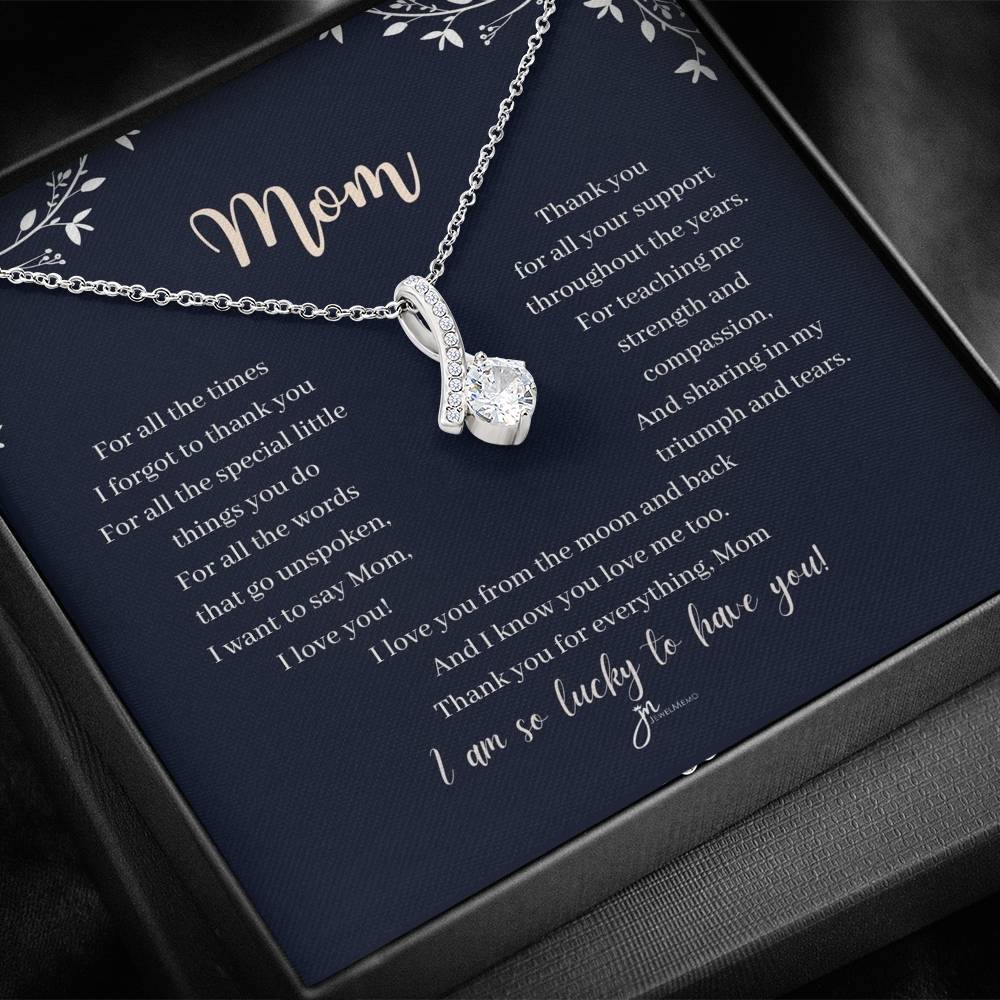 Mom Alluring Beauty Necklace -  I Love You From The Moon And Back