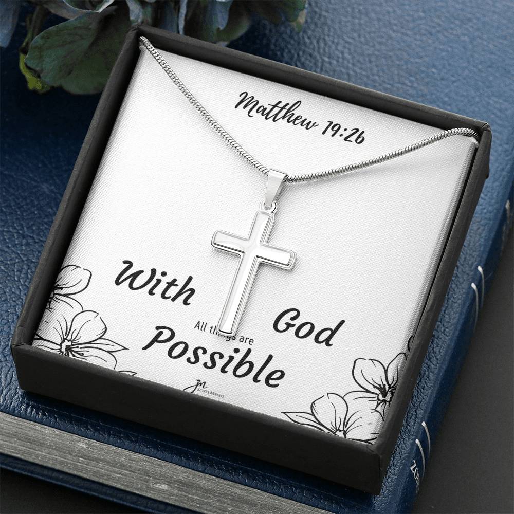 Cross Necklace - With God All Things Are Possible