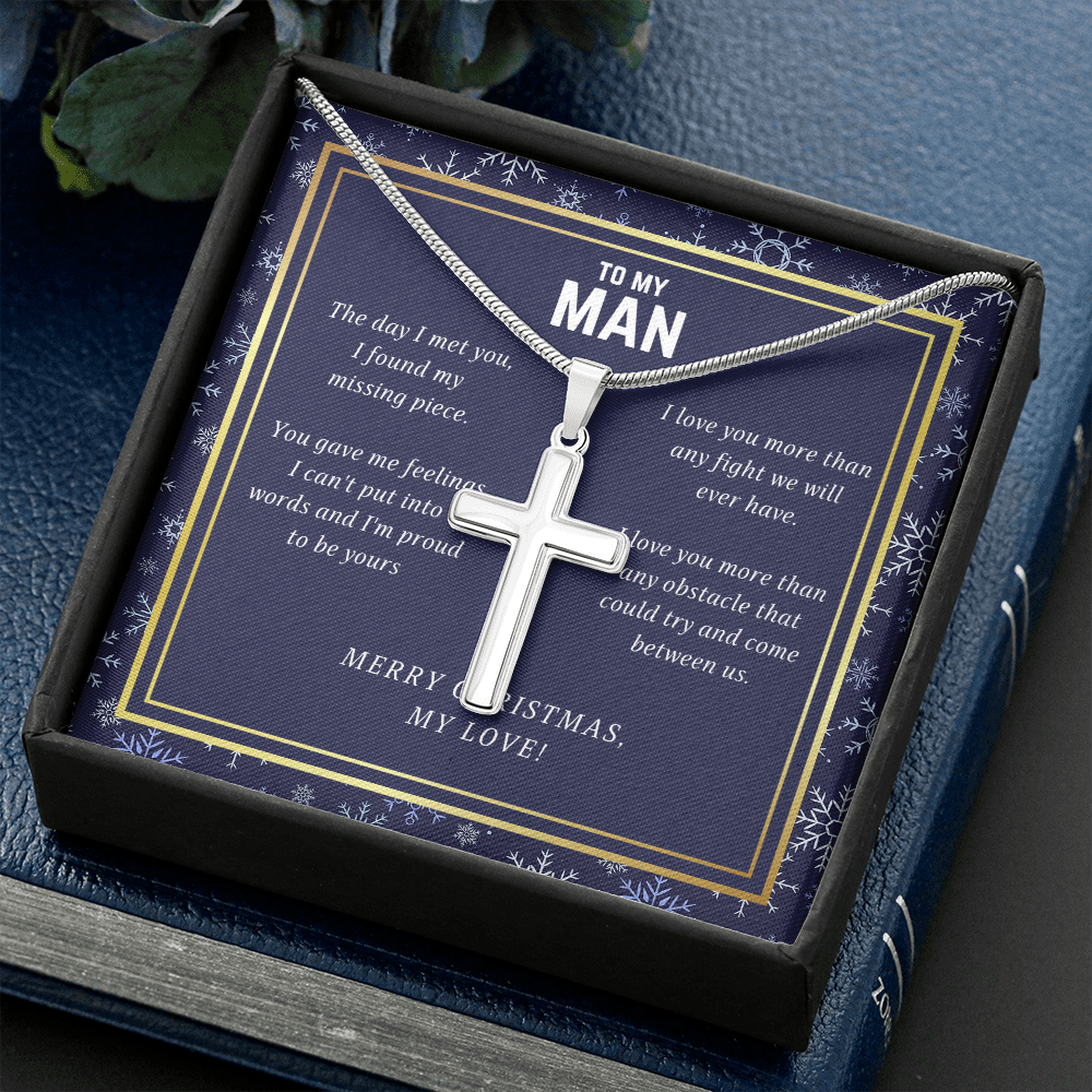 Merry Christmas My Love Cross Necklace