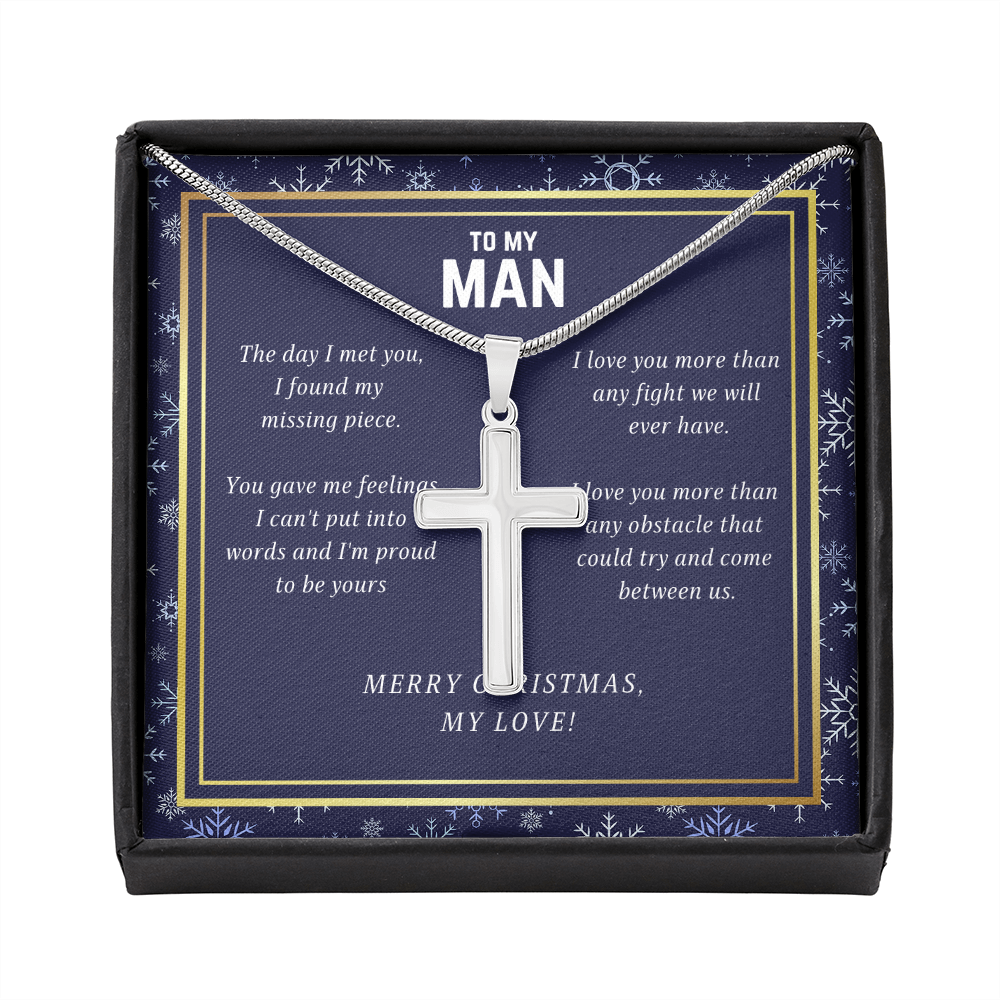 Merry Christmas My Love Cross Necklace