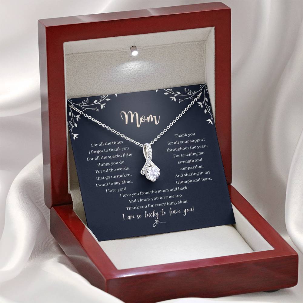 Mom Alluring Beauty Necklace -  I Love You From The Moon And Back