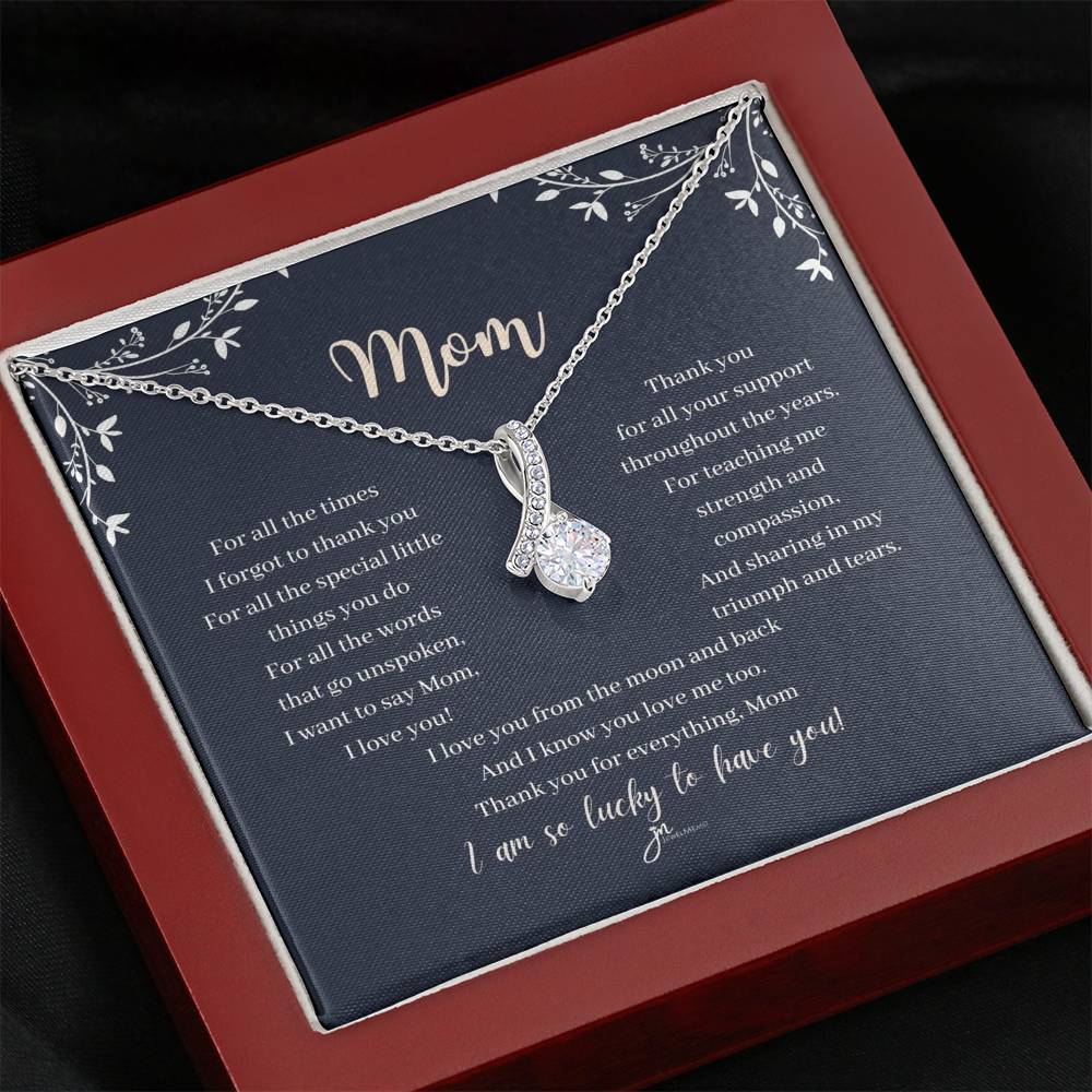 Mom Alluring Beauty Necklace -  I Love You From The Moon And Back