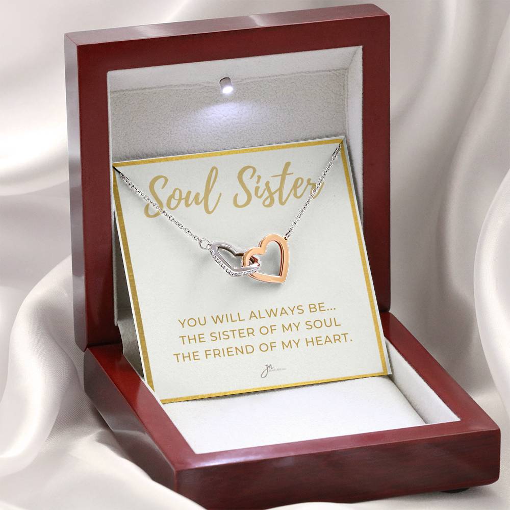 Soul Sister Interlocking Hearts Friendship Necklace
