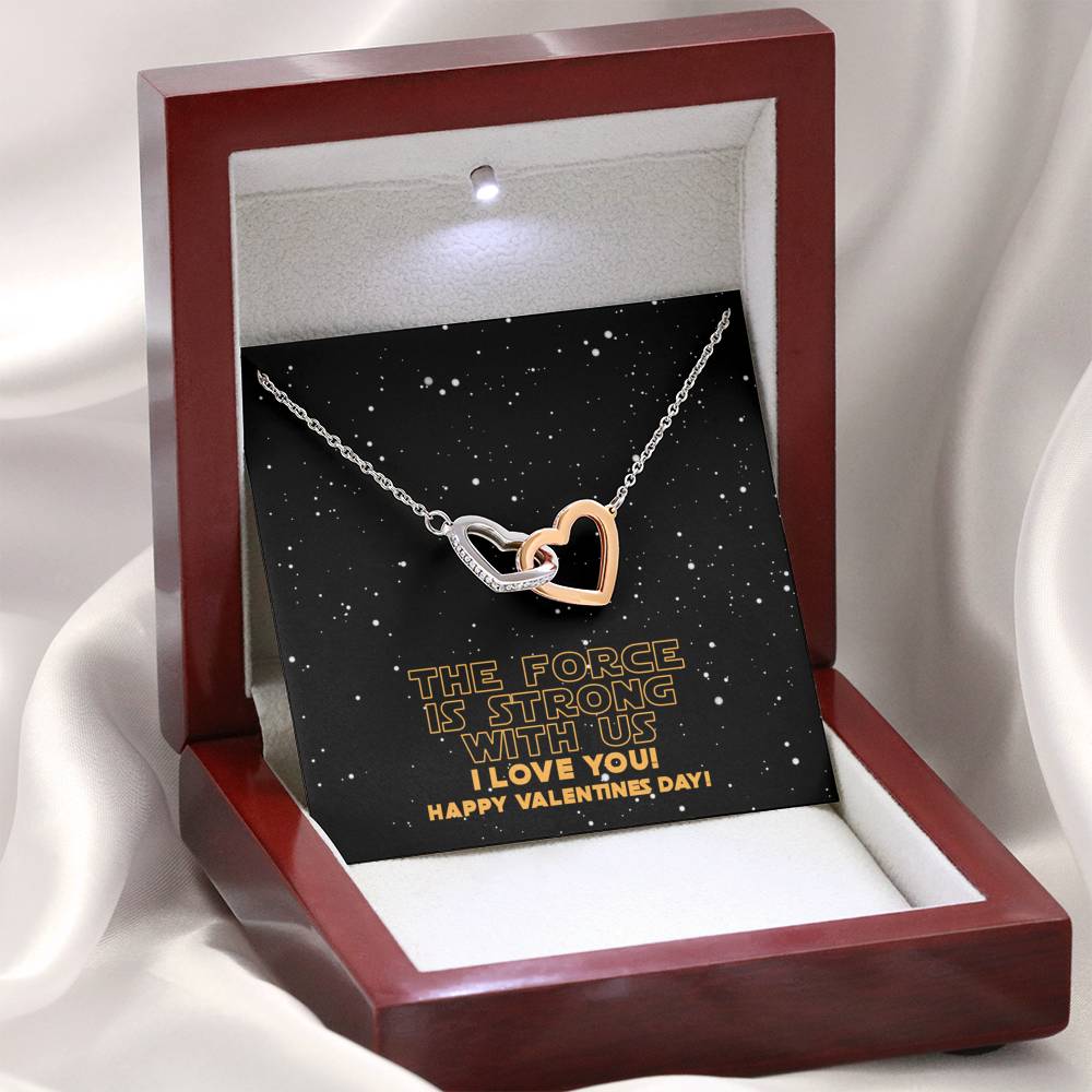 The Force Is Strong With Us Interlocking Hearts Necklace