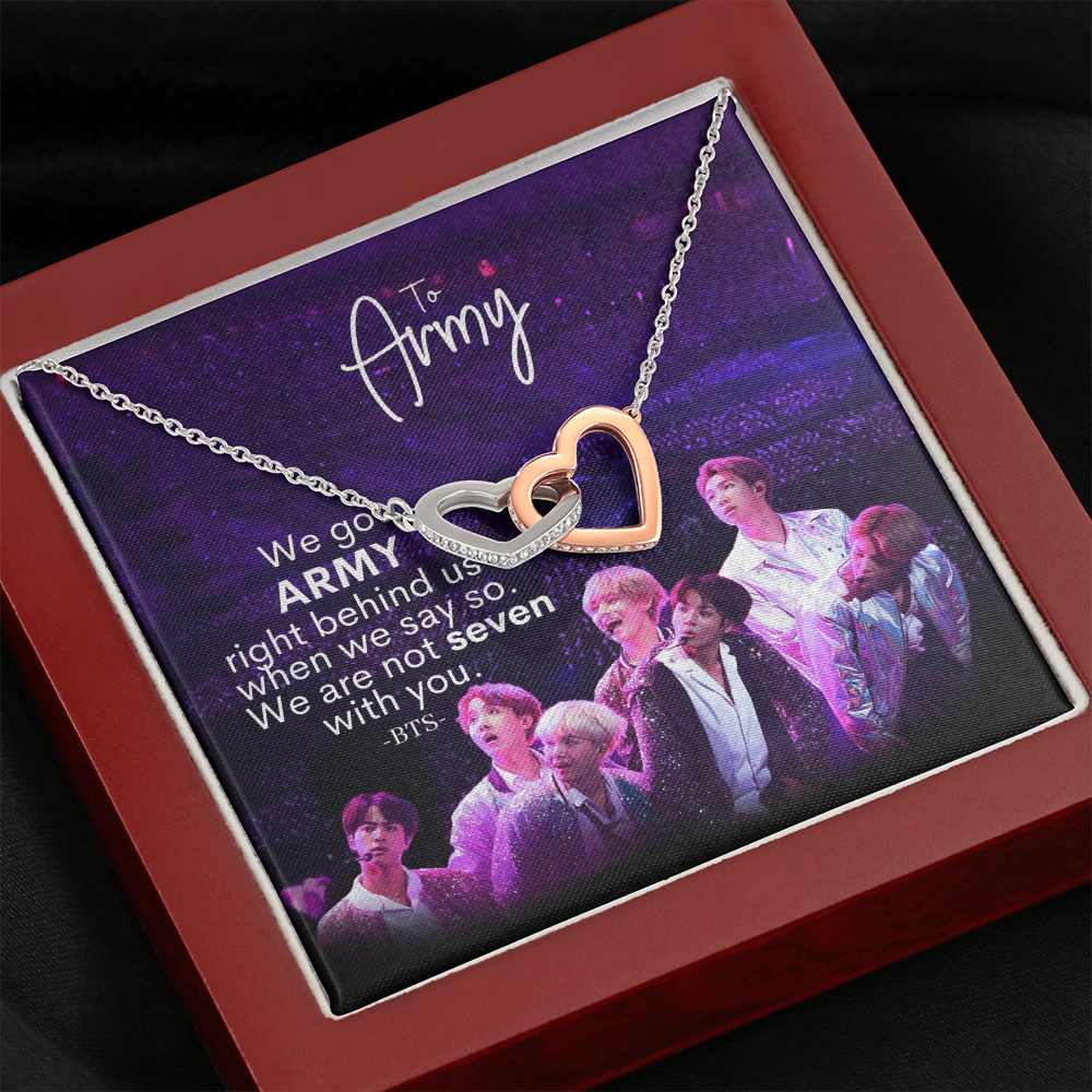 Got Army Right Behind Us Interlocking Hearts Necklace