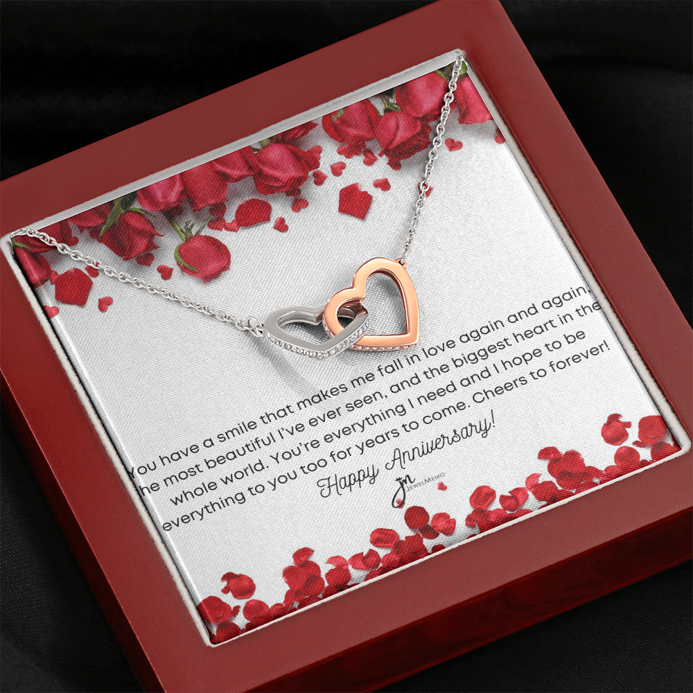 Interlocking Hearts Anniversary Necklace - You're Everything I Need