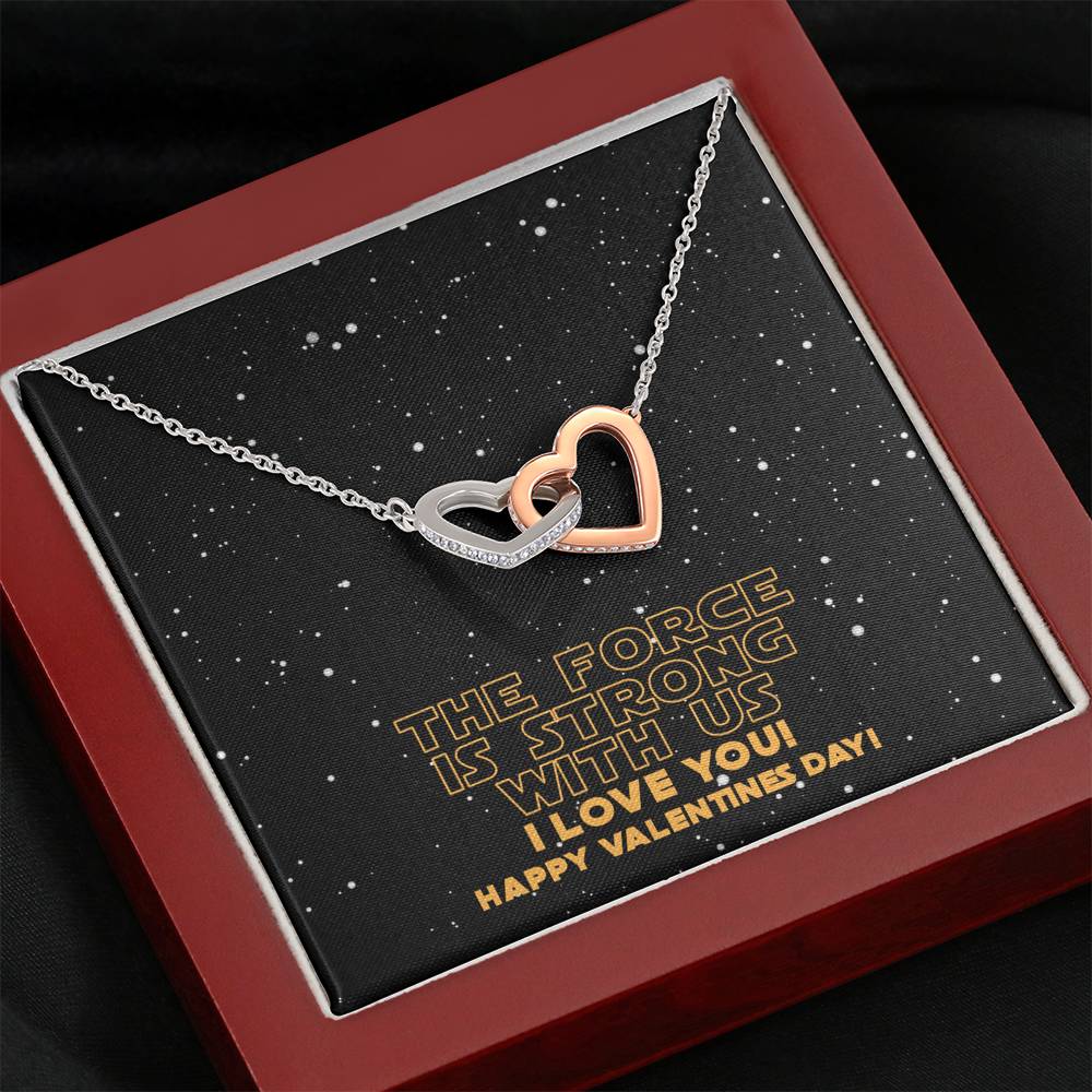 The Force Is Strong With Us Interlocking Hearts Necklace