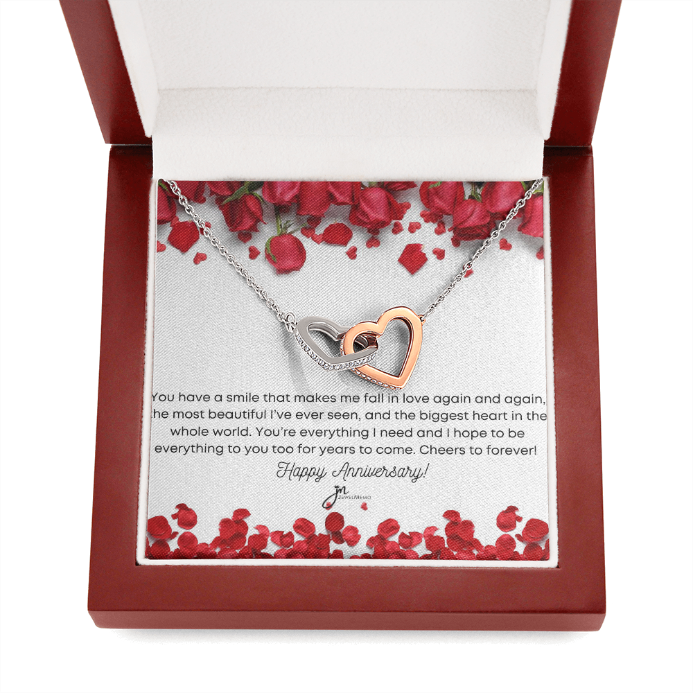 Interlocking Hearts Anniversary Necklace - You're Everything I Need
