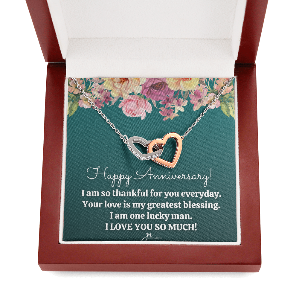 Interlocking Hearts Anniversary Necklace - Your Love Is My Greatest Blessing