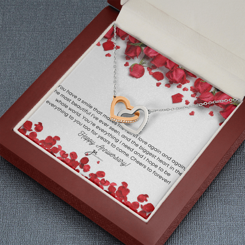 Interlocking Hearts Anniversary Necklace - You're Everything I Need