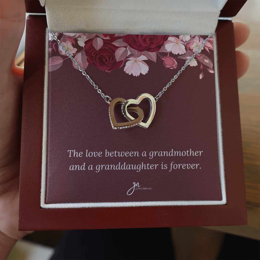 Love Is Forever Grandmother Interlocking Hearts Necklace
