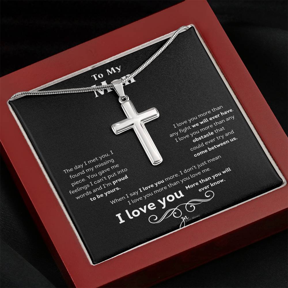 To My Man I Love You Cross Necklace